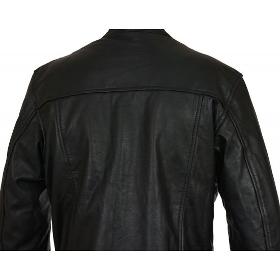 Steve McQueen GRAND PRIX HEUER Quilted Black Genuine Leather Jacket Steve McQueen GRAND PRIX HEUER Quilted Black Genuine Leather Jacket