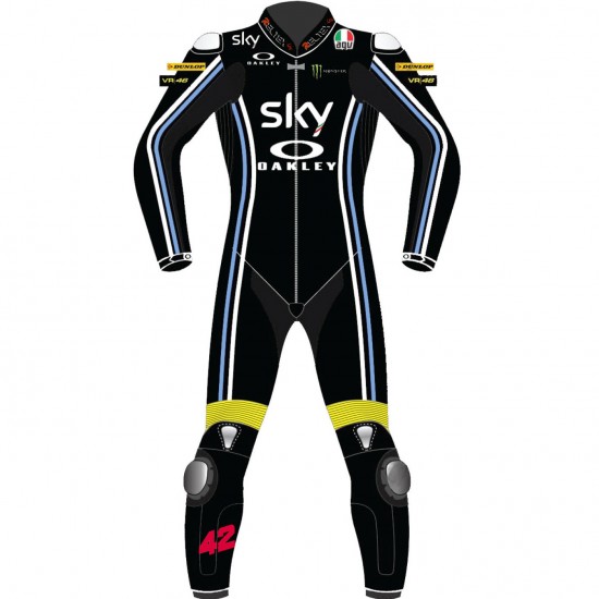 VR46 Sky Racing Team All Black Motorbike Special Edition Biker Race Leathers