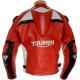 Triumph Daytona Sport Red Motorcycle Leather Armoured Biker Jacket