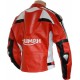 Triumph Daytona Sport Red Motorcycle Leather Armoured Biker Jacket
