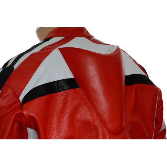 Triumph Daytona Sport Red Motorcycle Leather Armoured Biker Jacket