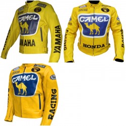 Custom Built CAMEL Leather Motorbike Jacket